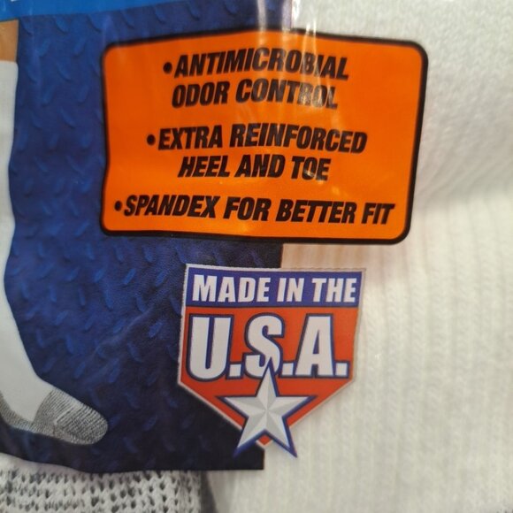 NEW Men's 6-Pair Work Gear Heavy Duty Crew Socks - White Size 6-12 - Made In USA - Picture 2 of 9